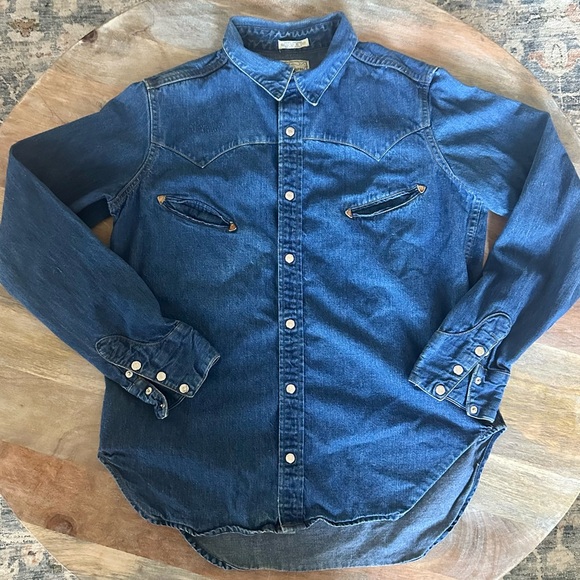 Ralph Lauren Other - Vintage Ralph Lauren Western Wear Denim Button-Up Shirt w Leather Pocket Detail